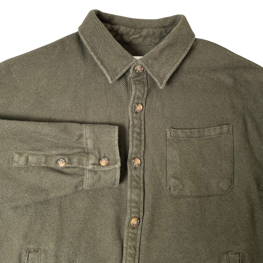 Goodfellow Shacket Men XL Olive Green Twill Corduroy Shirt Jacket Outdoor Rugged